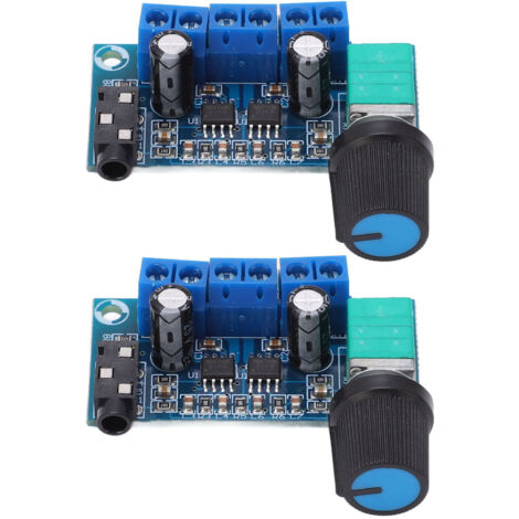 2PCS Module Amplificateur Audio Puissant Double Canal Réglable pour Home Cinéma avec Protection 9-15V