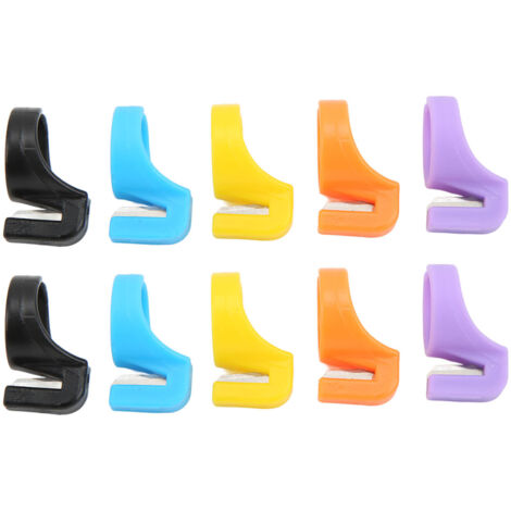 10 pièces Couteau à Découper Anneaux Design Ergonomique Dépliage Automatique Sécurité Matière Plastique Incisif Couleurs Variées Couteaux pour Anneaux (1/5)