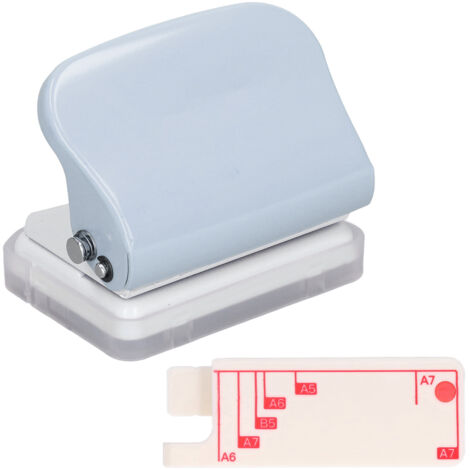 Règle perforatrice métallique à 3 trous - Positionnement rapide pour documents, classeur et papeterie - Gris (1/5)