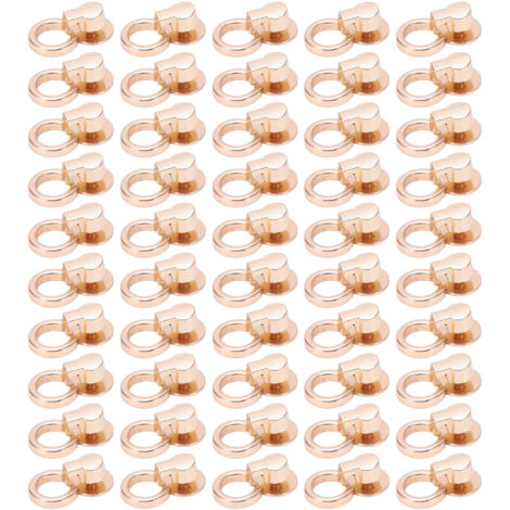 50 Ensembles Rivets Moine avec Anneaux, Tête Ronde 13x12mm Cuivre Haut Brillant pour Vêtements Sacs Chaussures DIY Doré (1/5)