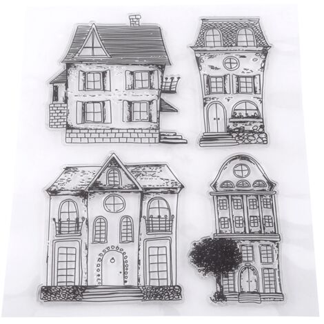 Tampon en caoutchouc transparent pour scrapbooking - Motif maison (1/5)