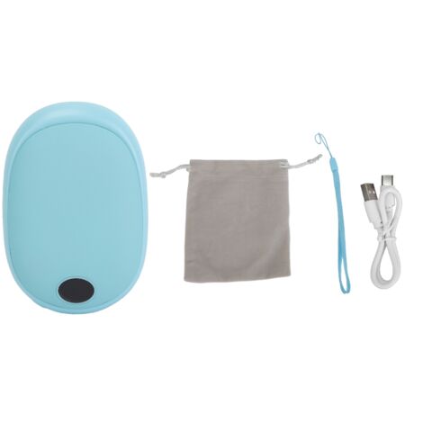 Chauffe-mains rechargeable USB portable avec écran LCD et température réglable - Bleu pour l'hiver (1/5)