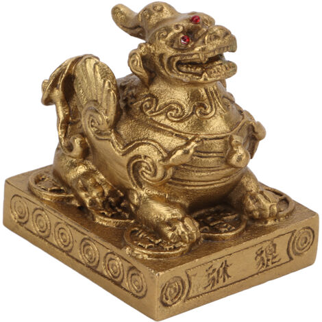 Ornements en Laiton Finement Sculptés, Artisanat Rétro Porte-Bonheur pour Bureau, Décoration de Bureau Feng Shui (1/5)