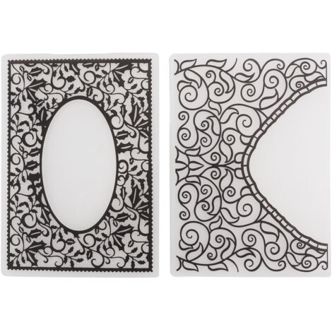 2Pcs Gabarits de Gaufrage Plastique Motifs Feuilles et Fleurs Rétro, Application Large et Utilisation Facile (1/5)