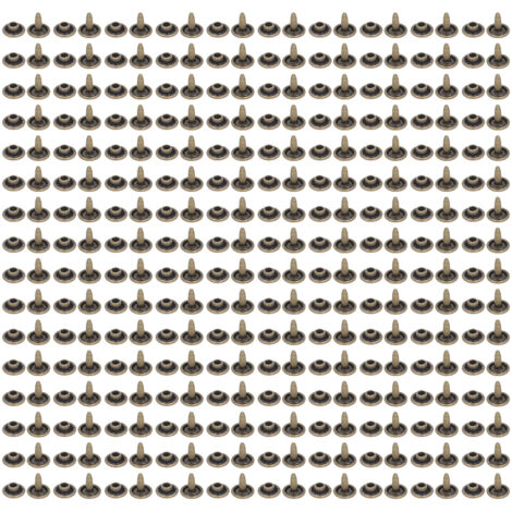 500 pièces de rivets métalliques 8mm, boutons décoratifs en bronze poli pour bricolage, fournitures de sellerie et accessoires en cuir. (1/5)