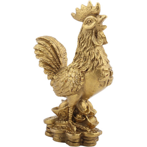 Coq en Laiton Pur Symbole de Fortune et Richesse en Géomancie (1/5)