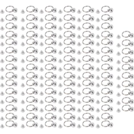 100 pièces anneaux de tirage à double cercle en cuivre, rivets à tête ronde argentés sans bavures, clous à vis pour coque de téléphone 8mm (1/5)