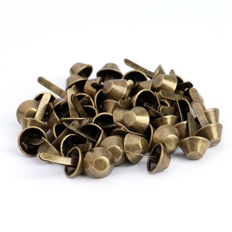 50 pièces pointes coniques pour sacs à main, accessoires de maroquinerie en laiton 10mm (1/5)