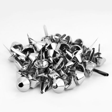 50 pièces de pointes coniques pour sac à main, fournitures de maroquinerie en cuir, clous décoratifs nickel 15 mm (1/5)