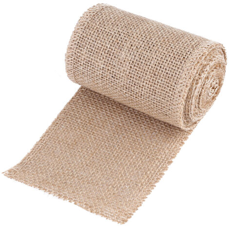 Rouleau de toile de jute décorative en toile de jute pour créations de Noël et ornements festifs (largeur : 10 cm)