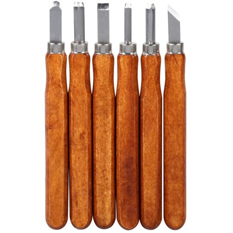 Kit de sculpture sur bois 6 pièces, ciseaux et couteaux miniatures en acier pour artisanat et bricolage (1/5)
