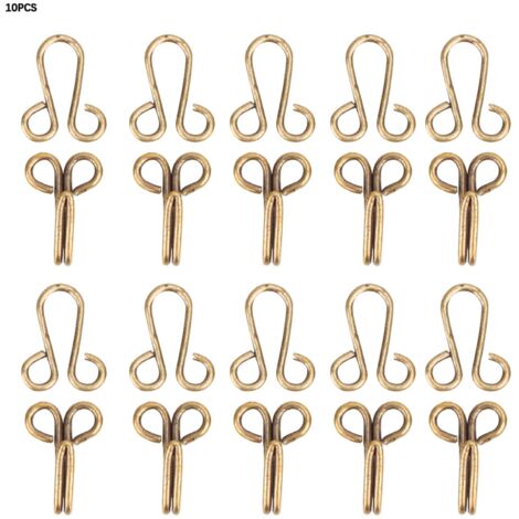 10 attaches pour manteau en fourrure - Fermoirs de qualité pour vêtements (Bronze) (1/5)