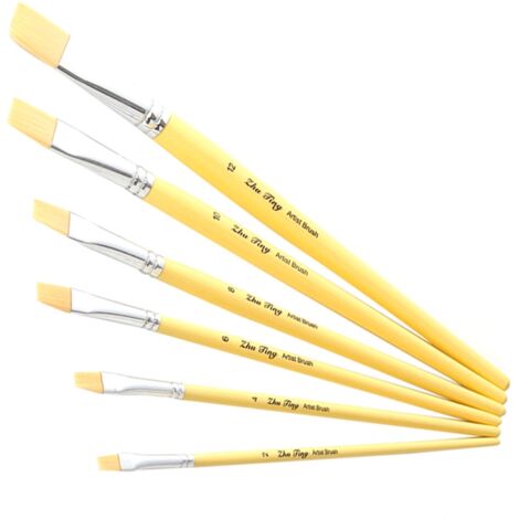 Ensemble de 6 Pinceaux Gouache en Nylon avec Manche en Bois pour Art et Peinture (1/5)