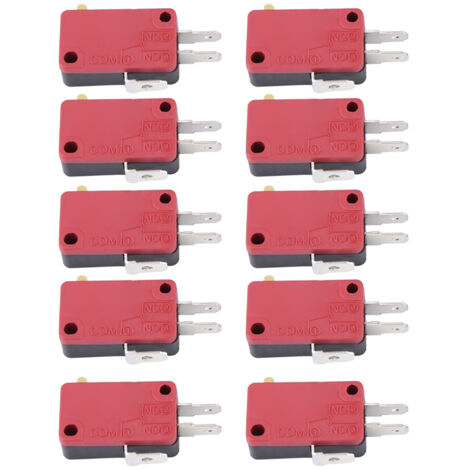 10 Pièces Interrupteur à Bouton Poussoir Rouge 3 Broches pour Machine d'Arcade (1/5)