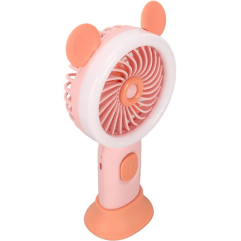 Ventilateur de Poche Mini USB Rechargeable avec Lumière Éclatante et Prise Ergonomique pour Enfants - Rose (1/5)