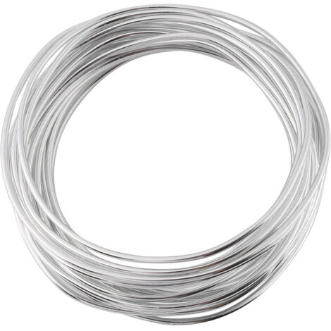 Fil d'aluminium argenté 2mm pour bijoux DIY - Rouleau de 5 mètres