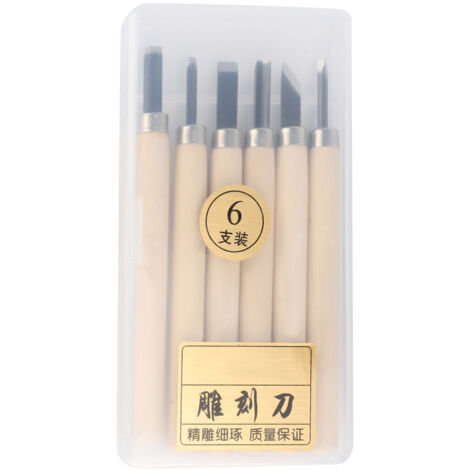 Kit de 6 ciseaux à bois pour sculpture et travail détaillé - Outils manuels de menuiserie (1/5)