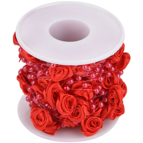 Guirlande de Perles de Culture Artificielles Rose 10m - Décoration DIY Mariage Événement (Rouge) (1/5)