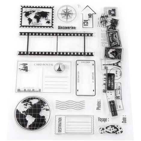 Tampon en caoutchouc silicone 14x18cm pour scrapbooking et cartes postales (1/5)