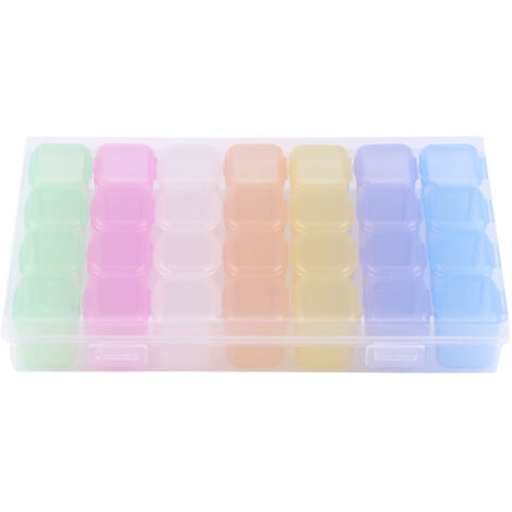 Boîte de Rangement 28 Cases pour Art des Ongles Strass Perles Organisation (1/5)