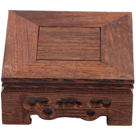 Socle en Bois Massif pour Bonsaï - Support Décoratif Petit Pot Carré Délicat (1/5)