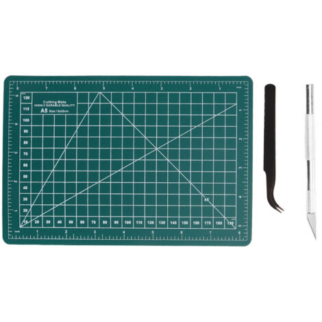 Couteau de précision et tapis de découpe A5, lame en acier, surface auto-cicatrisante, étanche, idéal pour travaux manuels et scrapbooking. (1/5)