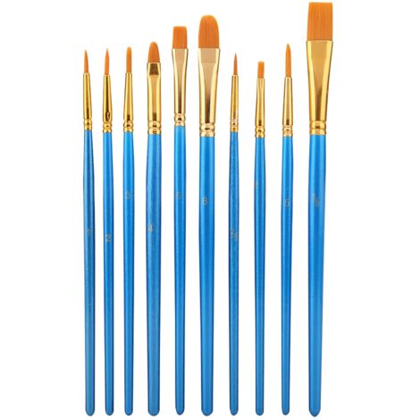 10 pièces Pinceaux en Nylon pour Enfants - Kit Peinture Aquarelle et Loisirs Créatifs (1/5)