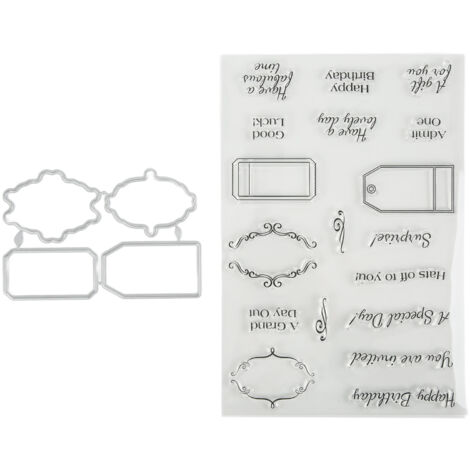 Tampons Transparents DIY pour Scrapbooking, Set de Moules en Caoutchouc Transparent avec Couteau (1/5)