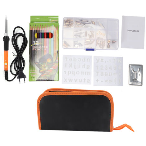 Fer à souder électrique réglable en température avec 53 embouts et prise EU 220V - Outil de peinture orange (1/5)
