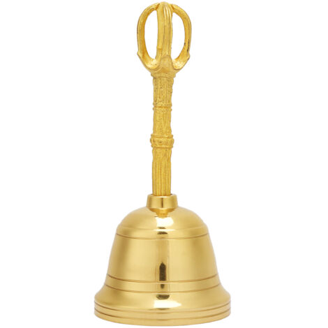 Clochette Bouddhiste en Laiton Pur 4,5 Pouces - Instrument Feng Shui et Taoïste à Secouer (1/5)