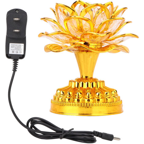 Lampe Lotus LED Dorée avec 36 Mélodies, Prise US 110-240V, Sans Piles, Livraison Incluse (1/5)