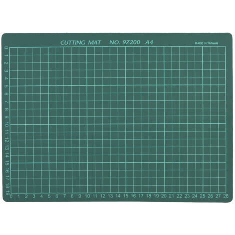 Tapis de découpe A4 avec lignes de repère pour couture et scrapbooking, surface antidérapante, vert uni