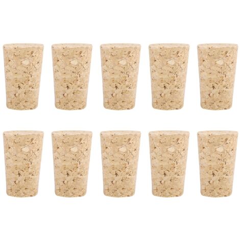 10 Bouchons en Liège Naturel pour Bouteilles de Bière, Bouchons Tronconiques en Bois (20x15x35mm) (1/5)