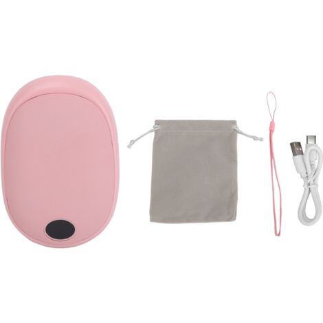Chauffe-mains USB rechargeable portable, affichage LCD réglable, mini chauffe-mains électronique rose pour l'hiver (1/5)