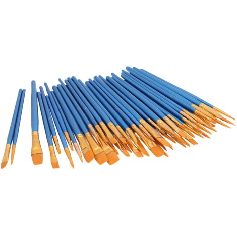 50 pièces pinceaux nylon modèles variés pour aquarelle huile forte adhésion set artistique (1/5)