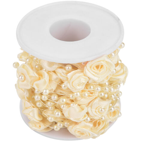 Guirlande de Perles Artificielles 10m - Fils de Perles Roses pour Décoration DIY Mariage (Beige) (1/5)