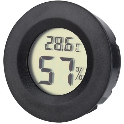 Hygromètre Thermomètre Numérique pour Humidor à Cigares Hilitand - Cadran Noir Ronde (1/5)