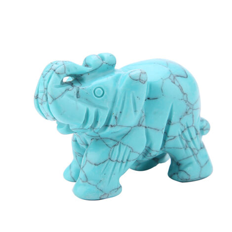 Figurine Éléphant en Jade Naturel 2 Pouces, Décoration Intérieure Cristal (01) (1/5)