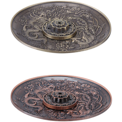 Porte-encens en alliage de zinc motif dragon, brûleur d'encens plaque bronze rouge pour chambre (1/5)