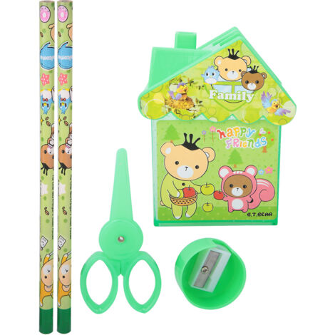 Porte-stylo Maison Mignon pour Enfants - Organisateur de Bureau Cartoon en Forme de Petite Maison Vert - Idée Cadeau Fournitures Scolaires (1/5)