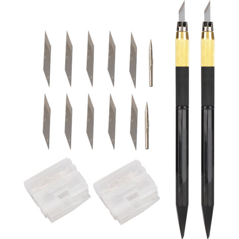 Sculpture Cutter Penknife 2 Lames pour Tampon en Caoutchouc, Outil de Gravure DIY Art Scrapbook (1/5)
