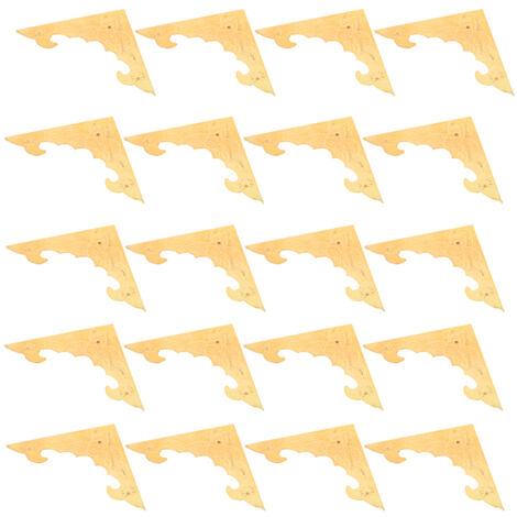 20 pièces Protections d'angle en bois pour boîte à bijoux - Couvre-bords décoratifs 58x58x5mm jaune (1/5)