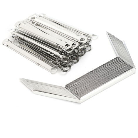 50 pièces attaches à 2 trous en métal, clips reliure 80mm pour classeurs, agrafes perforées A4, clips de bureau pour 350 feuilles (1/5)