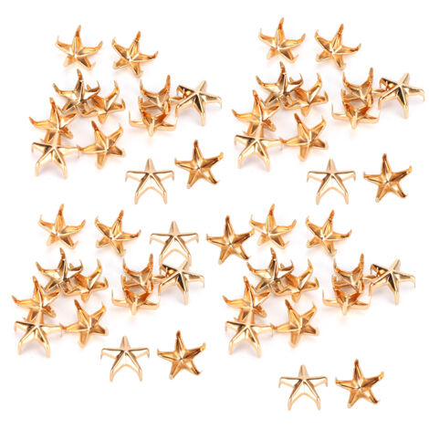 200 Clous Étoile 5 Branches pour Décorations DIY Sacs et Chapeaux, 10MM Doré (1/5)