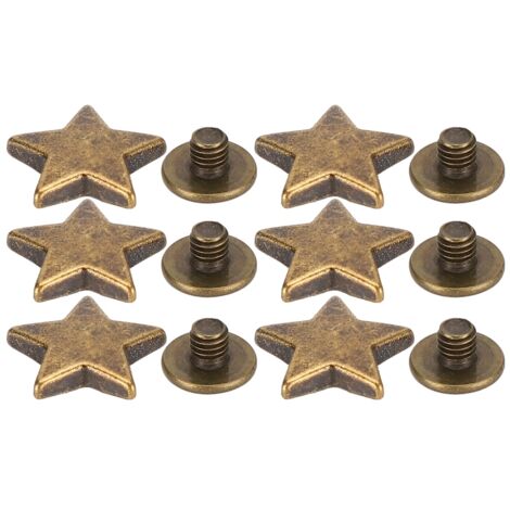 50 Sets Rivets en Alliage de Zinc Étoile 12MM Anticorrosion pour Vêtements (Bronze) (1/5)