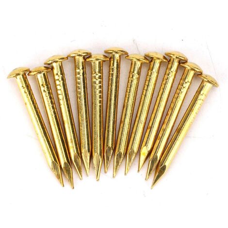 100 Pièces Clous à Tête Ronde Laiton pour Charnières de Meubles, Accessoires Quincaillerie 10mm/15mm/18mm/22mm Longueur (1/5)