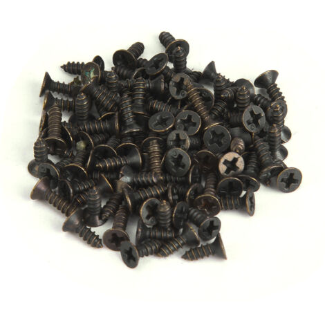 Vis à tôle autotaraudeuse antique en fer, tête plate, 500g, usage multiple (2x10mm, bronze) (1/5)