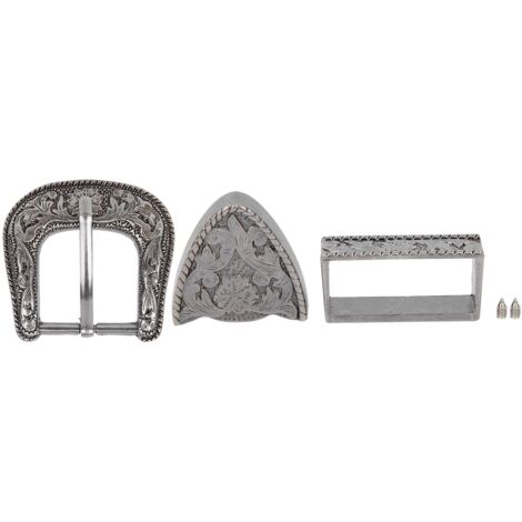 Boucle de ceinture alliage vintage 30mm pour selle et accessoires équestres, gravure artisanale (1/5)