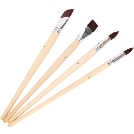 Ensemble de 4 Pinceaux Nylon pour Peinture à l'Huile, Acrylique et Aquarelle (1/5)