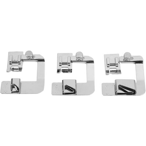 Jeu de 3 pieds de biais roulé pour machine à coudre, multifonctionnel et complet (1/5)